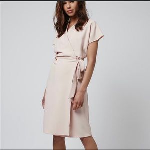 Topshop pink wrap dress